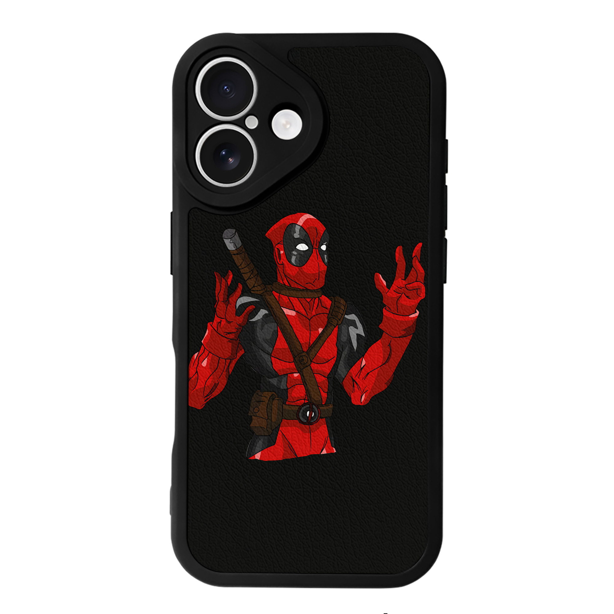 （画像用） Deadpool デッドプール 【iPhone 16シリーズ対応】シリコンスマホケース（レザー調） 材質：シリコン